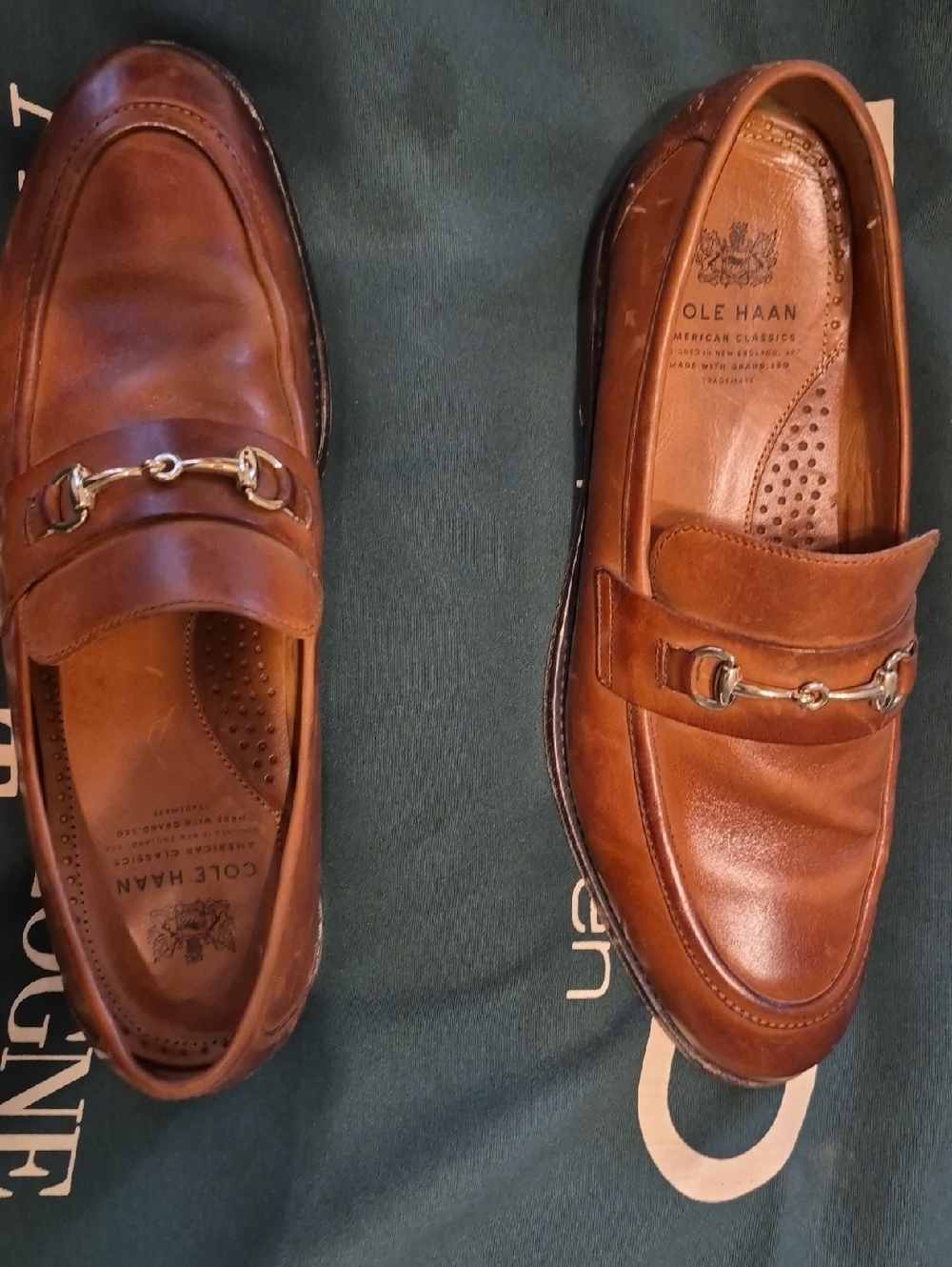 Cole Haan Men’s Tan Leather Bit Slip-On Loafers